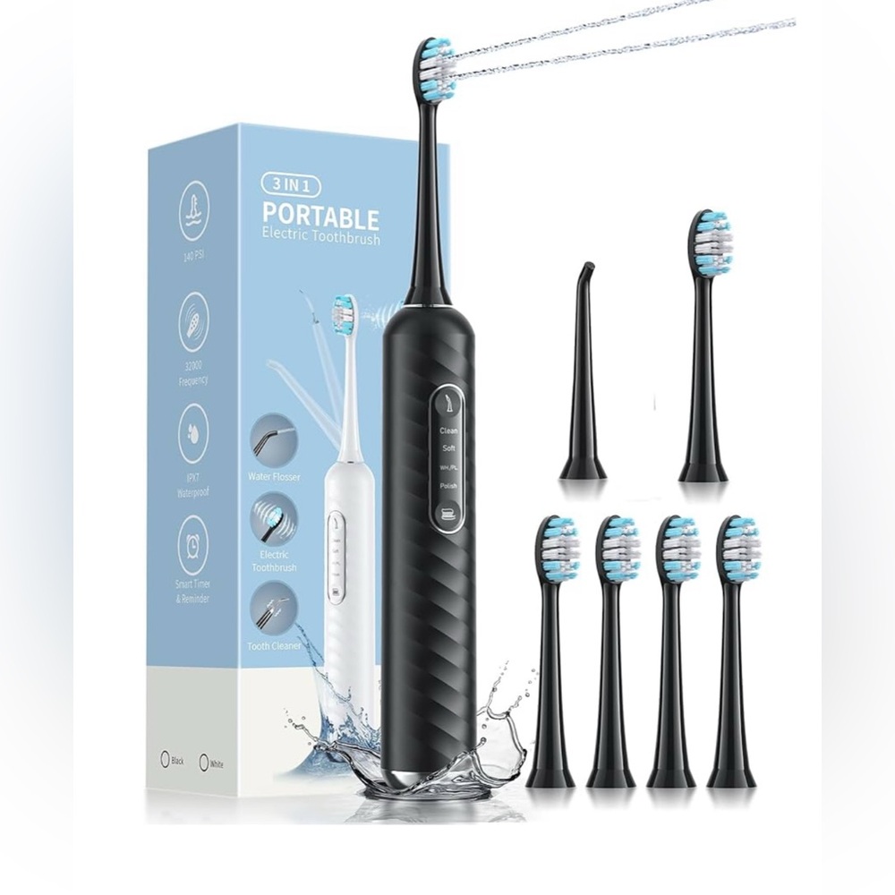 3 in 1 Electric Toothbrush and Water Flosser (White)